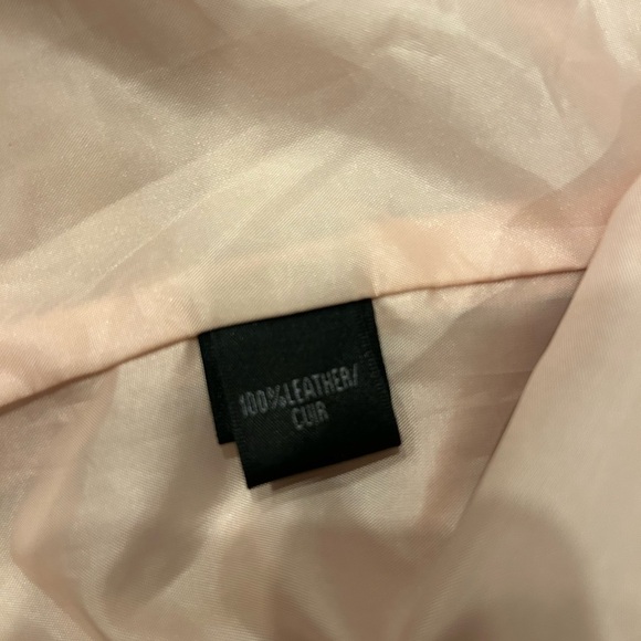 Lafayette 148 Leather Moto Jacket Blush Pink Size 8 - Picture 3 of 5